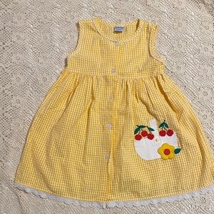 Vintage Samara Seersucker Gingham Summer Toddler Girls Dress